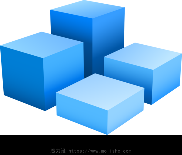 蓝色科技商务立方体正方体